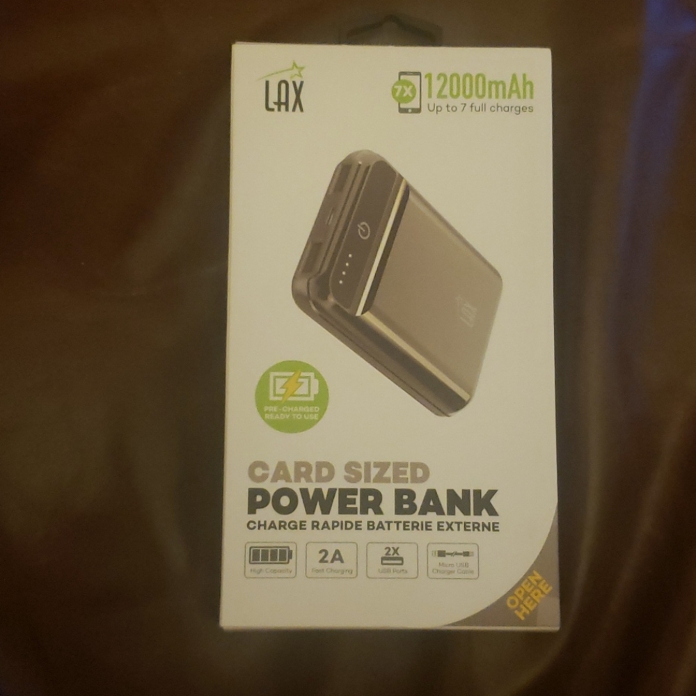 Card sized power bank 12000mAh